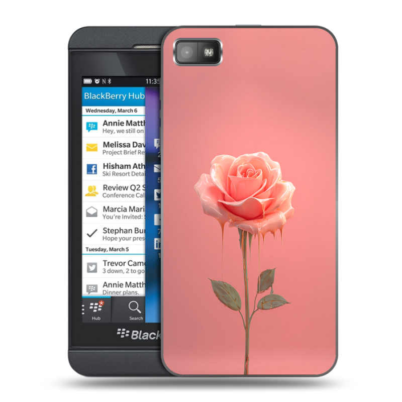 Пластиковый чехол на BlackBerry Z10 с принтом Розовая роза Пластиковый чехол на BlackBerry Z10 с принтом Розовая роза