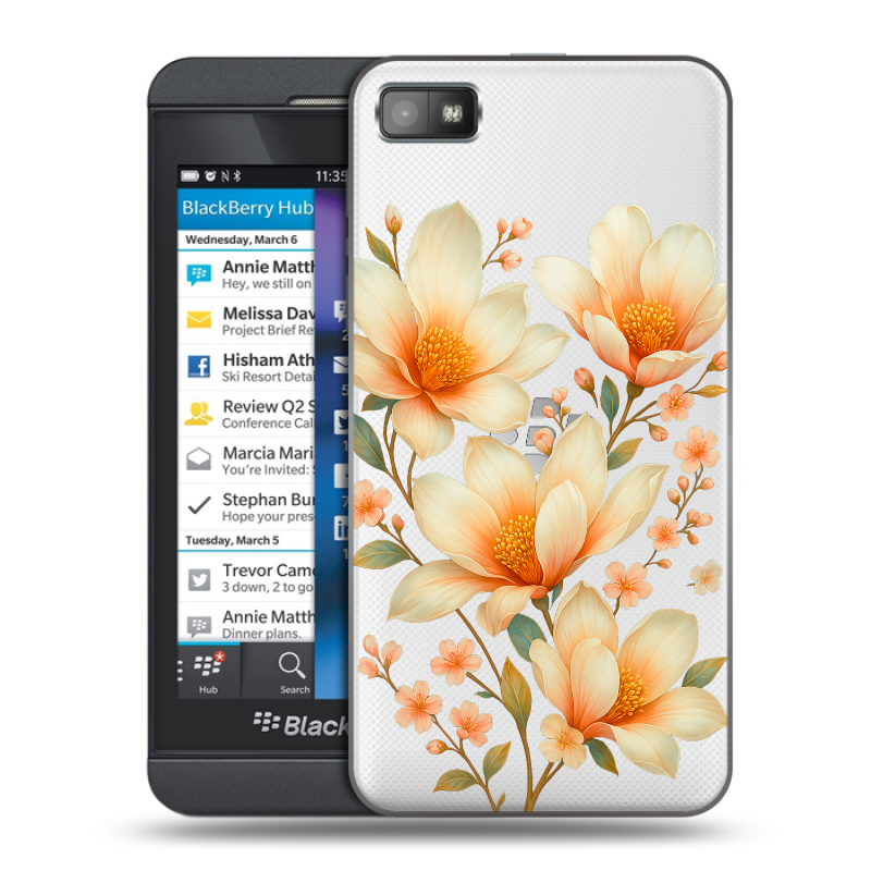 Пластиковый чехол на BlackBerry Z10 с принтом Цветы Пластиковый чехол на BlackBerry Z10 с принтом Цветы