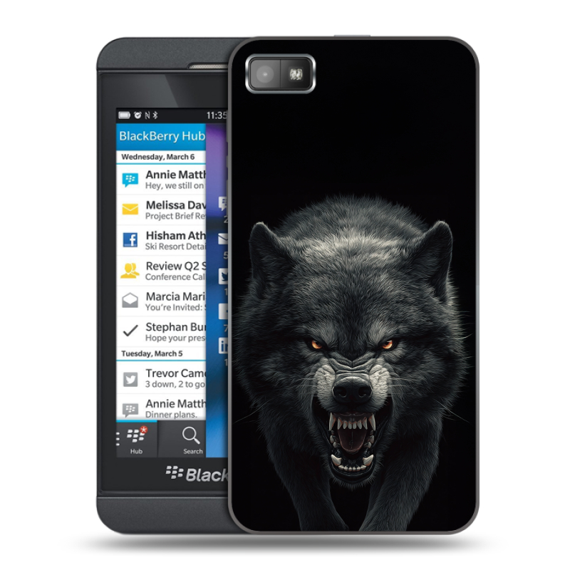 Пластиковый чехол на BlackBerry Z10 с принтом Волк Пластиковый чехол на BlackBerry Z10 с принтом Волк