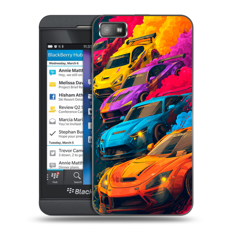 Пластиковый чехол на BlackBerry Z10 с принтом Тачки Пластиковый чехол на BlackBerry Z10 с принтом Тачки