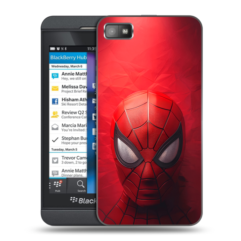 Пластиковый чехол на BlackBerry Z10 с принтом Spiderman Человек паук Пластиковый чехол на BlackBerry Z10 с принтом Spiderman Человек паук