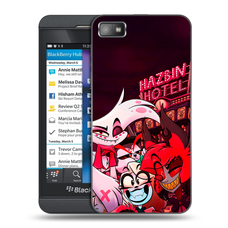 Пластиковый чехол на BlackBerry Z10 с принтом Hazbin Hotel Отель Хазбин Пластиковый чехол на BlackBerry Z10 с принтом Hazbin Hotel Отель Хазбин