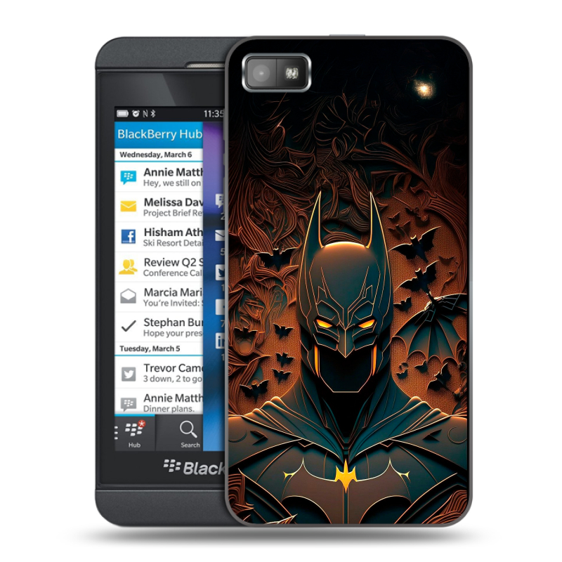 Пластиковый чехол на BlackBerry Z10 с принтом Batman Бэтмен Пластиковый чехол на BlackBerry Z10 с принтом Batman Бэтмен