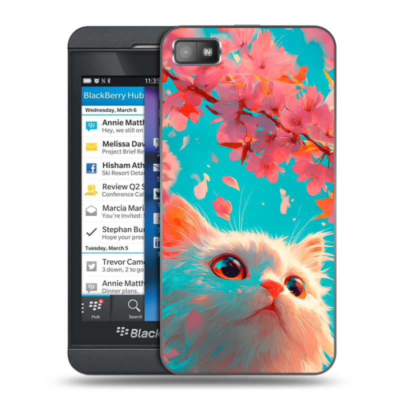 Пластиковый чехол на BlackBerry Z10 с принтом Красивый кот Пластиковый чехол на BlackBerry Z10 с принтом Красивый кот