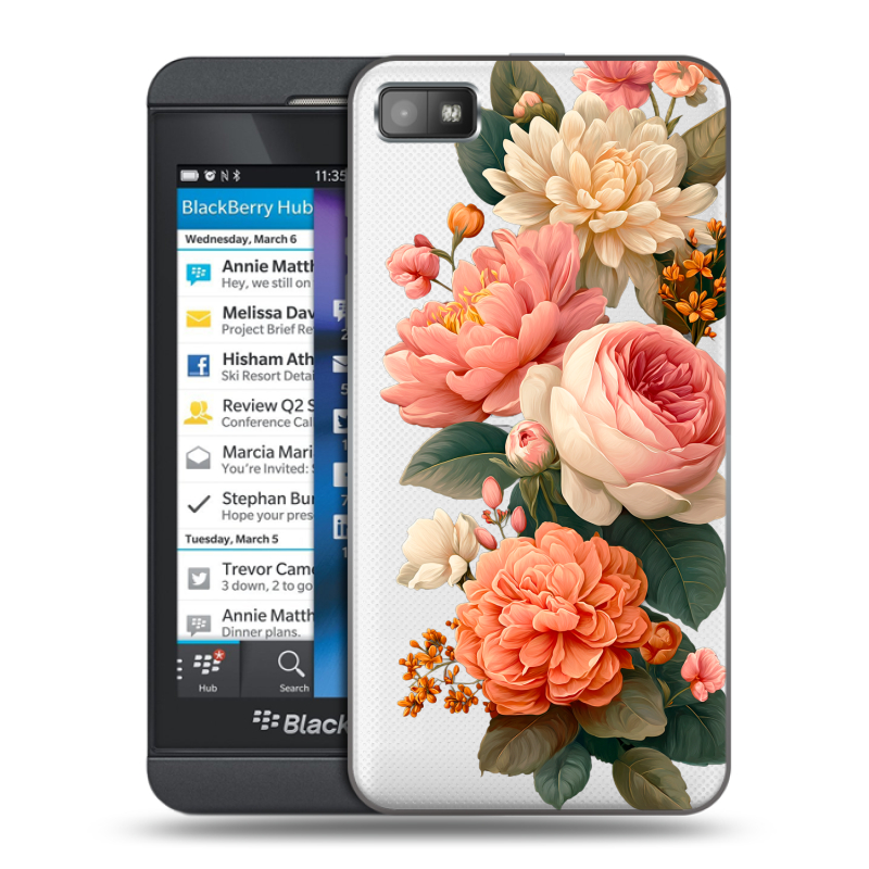 Пластиковый чехол на BlackBerry Z10 с принтом цветы Пластиковый чехол на BlackBerry Z10 с принтом цветы