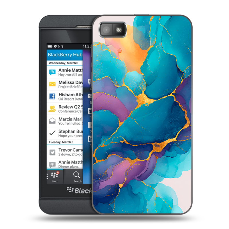 Пластиковый чехол на BlackBerry Z10 с принтом Мрамор блестки Пластиковый чехол на BlackBerry Z10 с принтом Мрамор блестки