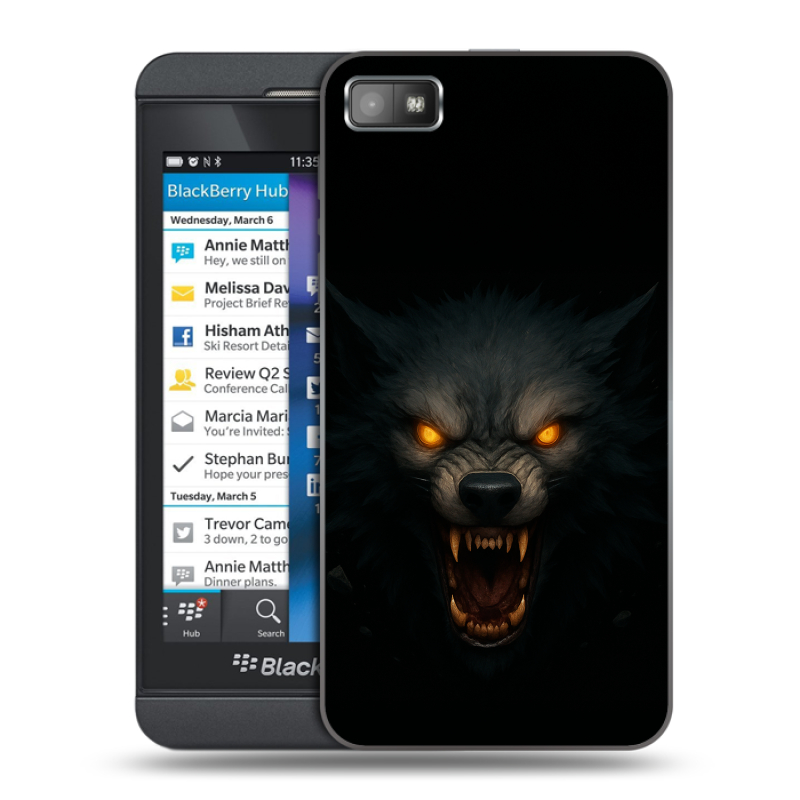 Пластиковый чехол на BlackBerry Z10 с принтом Волк Пластиковый чехол на BlackBerry Z10 с принтом Волк