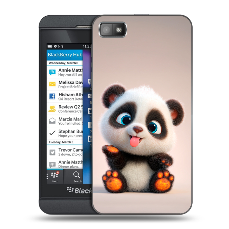 Пластиковый чехол на BlackBerry Z10 с принтом милая панда Пластиковый чехол на BlackBerry Z10 с принтом милая панда