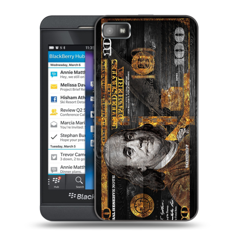 Пластиковый чехол на BlackBerry Z10 с принтом Доллар деньги Пластиковый чехол на BlackBerry Z10 с принтом Доллар деньги