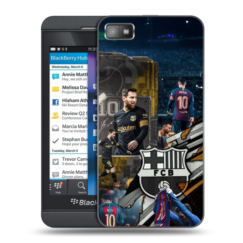 Пластиковый чехол на BlackBerry Z10 с принтом Messi Barcelona Пластиковый чехол на BlackBerry Z10 с принтом Messi Barcelona