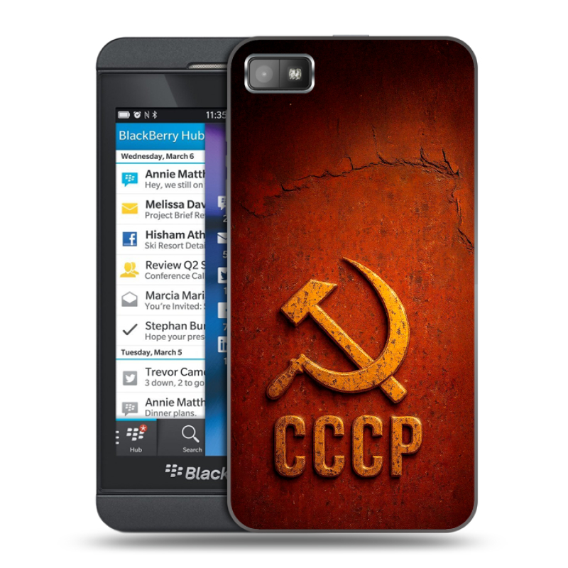 Пластиковый чехол на BlackBerry Z10 с принтом Флаг Герб СССР Пластиковый чехол на BlackBerry Z10 с принтом Флаг Герб СССР