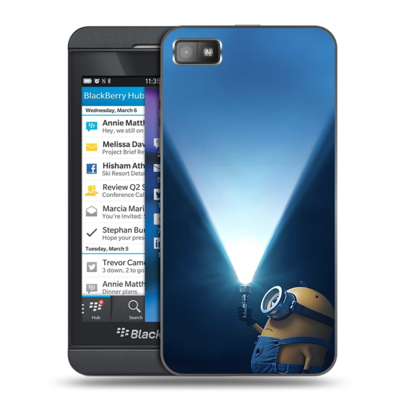 Пластиковый чехол на BlackBerry Z10 с принтом Миньоны Пластиковый чехол на BlackBerry Z10 с принтом Миньоны