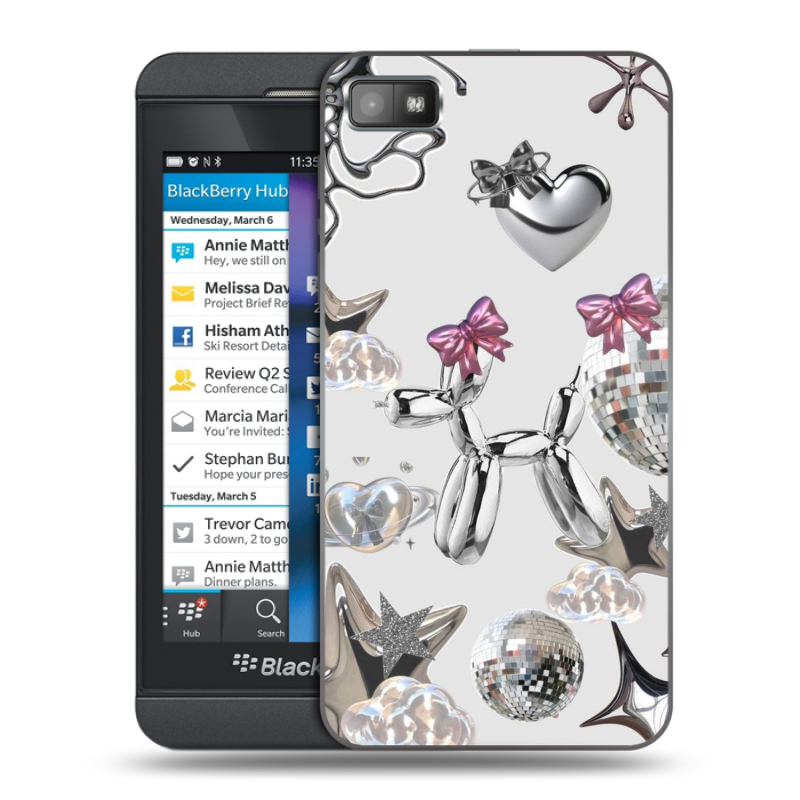 Пластиковый чехол на BlackBerry Z10 с принтом Y2K Пластиковый чехол на BlackBerry Z10 с принтом Y2K