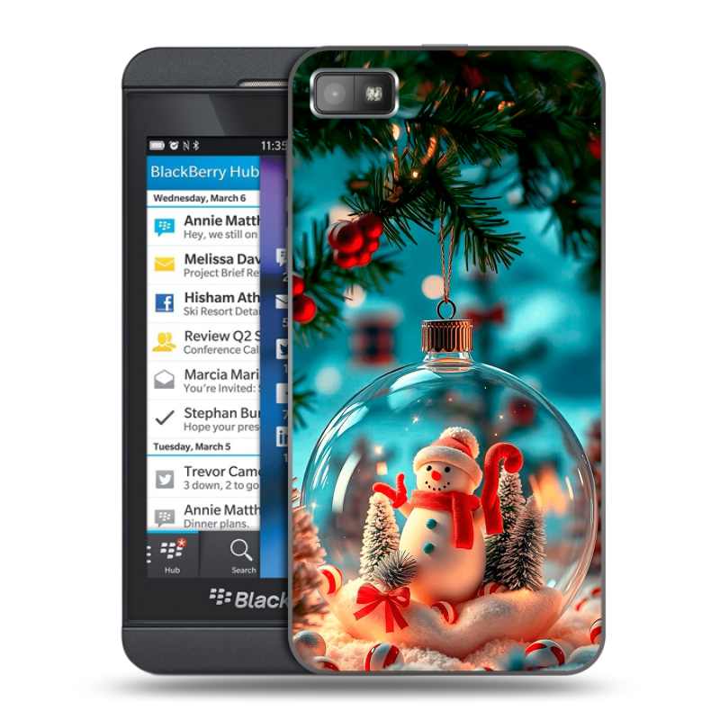 Пластиковый чехол на BlackBerry Z10 с принтом Новый год Пластиковый чехол на BlackBerry Z10 с принтом Новый год
