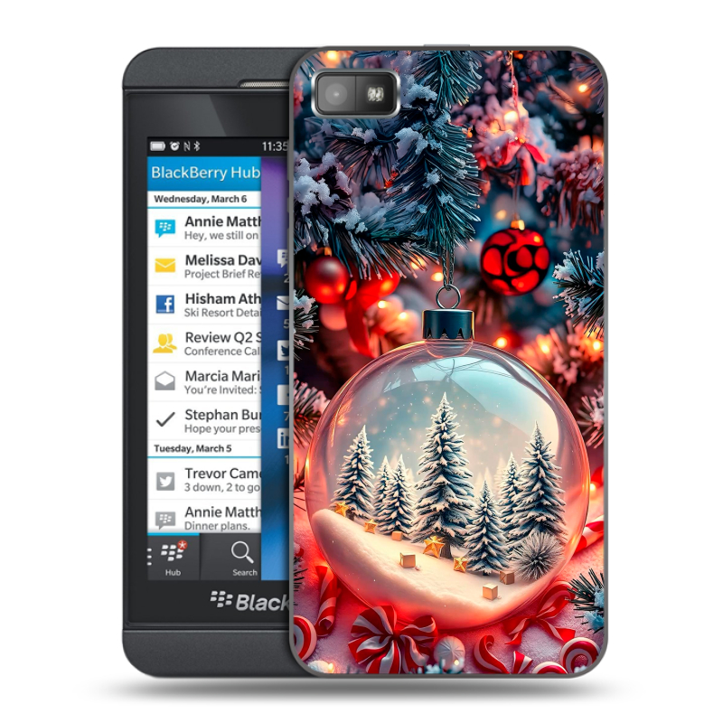 Пластиковый чехол на BlackBerry Z10 с принтом Новый год Пластиковый чехол на BlackBerry Z10 с принтом Новый год