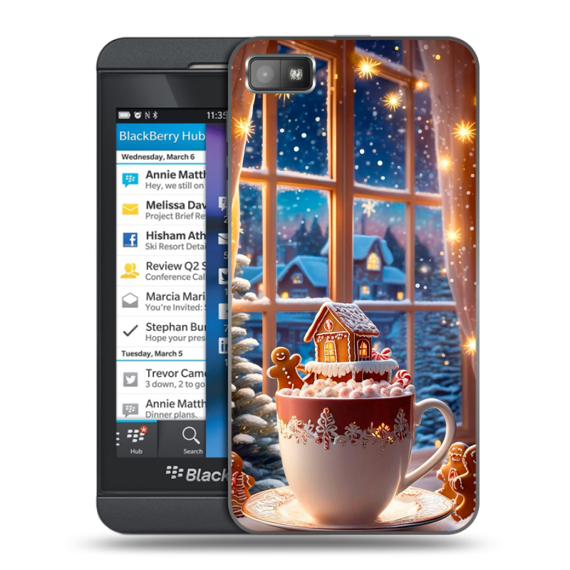 Пластиковый чехол на BlackBerry Z10 с принтом Новый год Пластиковый чехол на BlackBerry Z10 с принтом Новый год