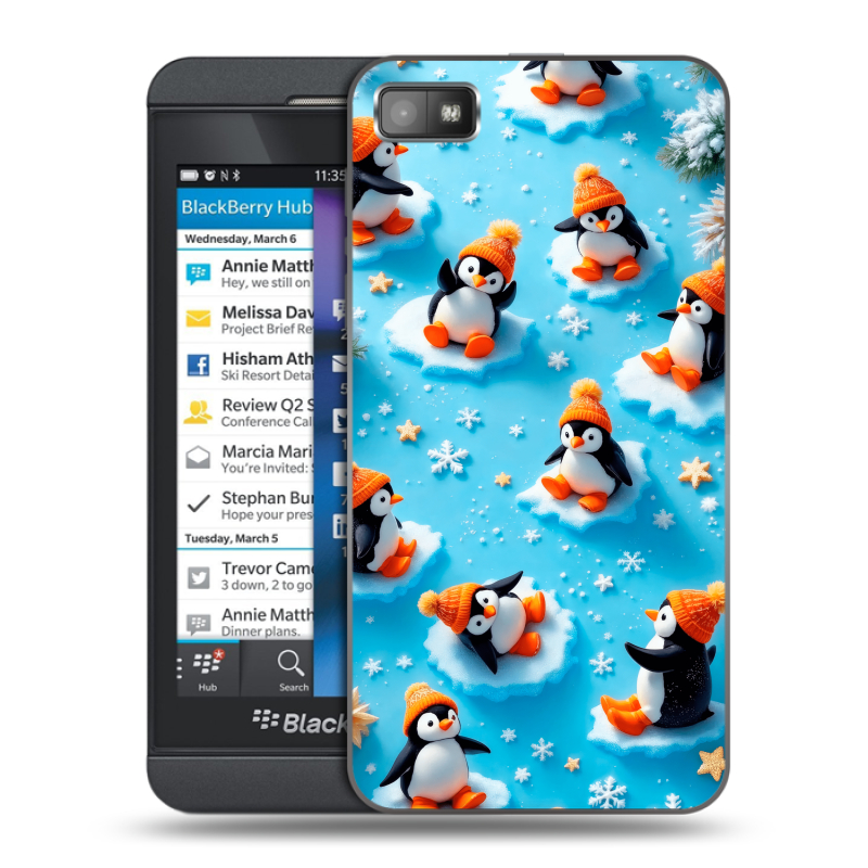 Пластиковый чехол на BlackBerry Z10 с принтом Новый год Пластиковый чехол на BlackBerry Z10 с принтом Новый год