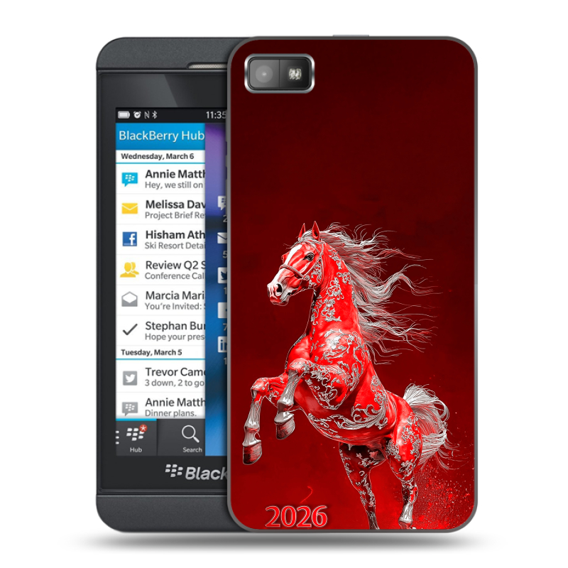 Пластиковый чехол на BlackBerry Z10 с принтом Новый год Пластиковый чехол на BlackBerry Z10 с принтом Новый год