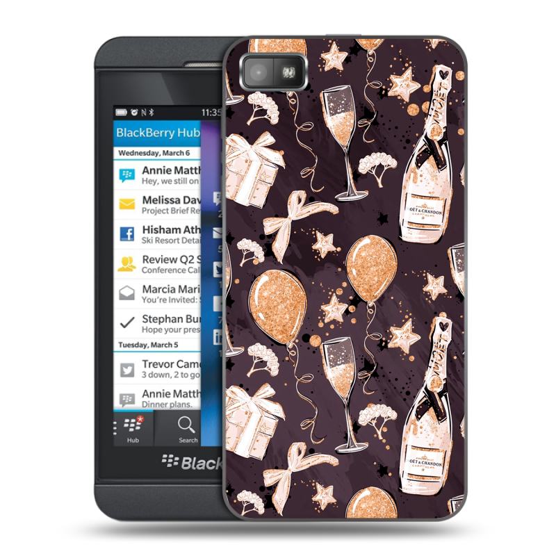 Пластиковый чехол на BlackBerry Z10 с принтом Новый год Пластиковый чехол на BlackBerry Z10 с принтом Новый год