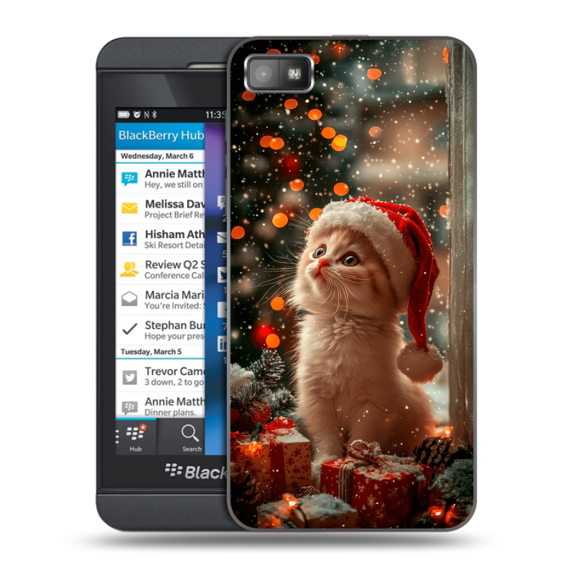 Пластиковый чехол на BlackBerry Z10 с принтом Новый год Пластиковый чехол на BlackBerry Z10 с принтом Новый год
