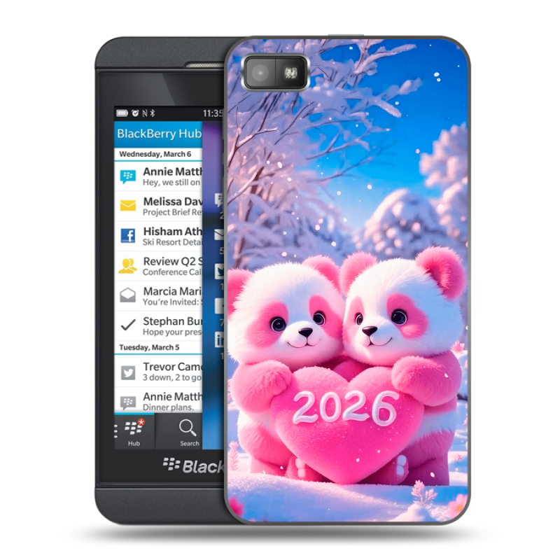 Пластиковый чехол на BlackBerry Z10 с принтом Новый год Пластиковый чехол на BlackBerry Z10 с принтом Новый год