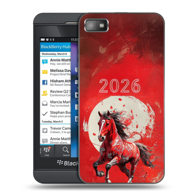 Пластиковый чехол на BlackBerry Z10 с принтом Новый год Пластиковый чехол на BlackBerry Z10 с принтом Новый год