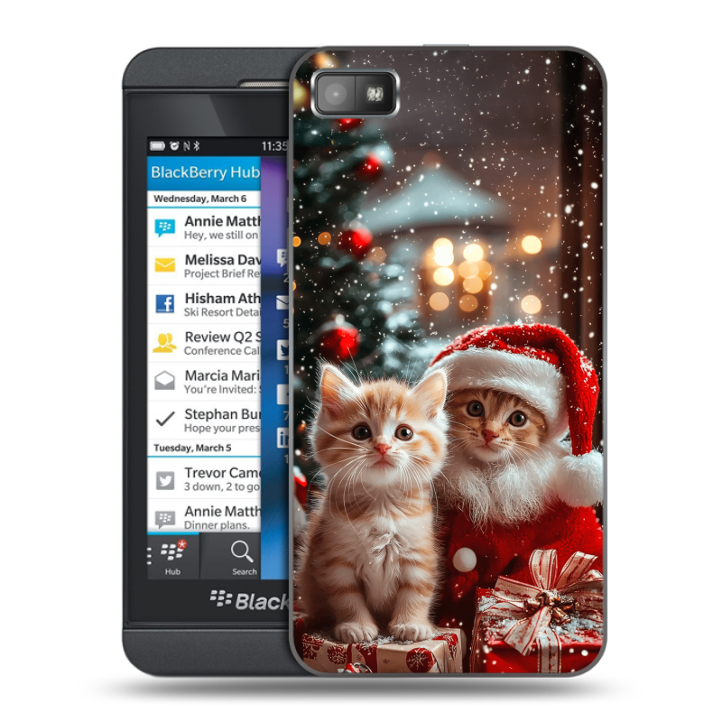 Пластиковый чехол на BlackBerry Z10 с принтом Новый год Пластиковый чехол на BlackBerry Z10 с принтом Новый год