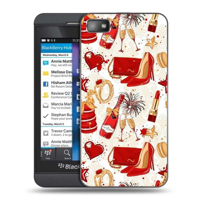 Пластиковый чехол на BlackBerry Z10 с принтом Новый год Пластиковый чехол на BlackBerry Z10 с принтом Новый год