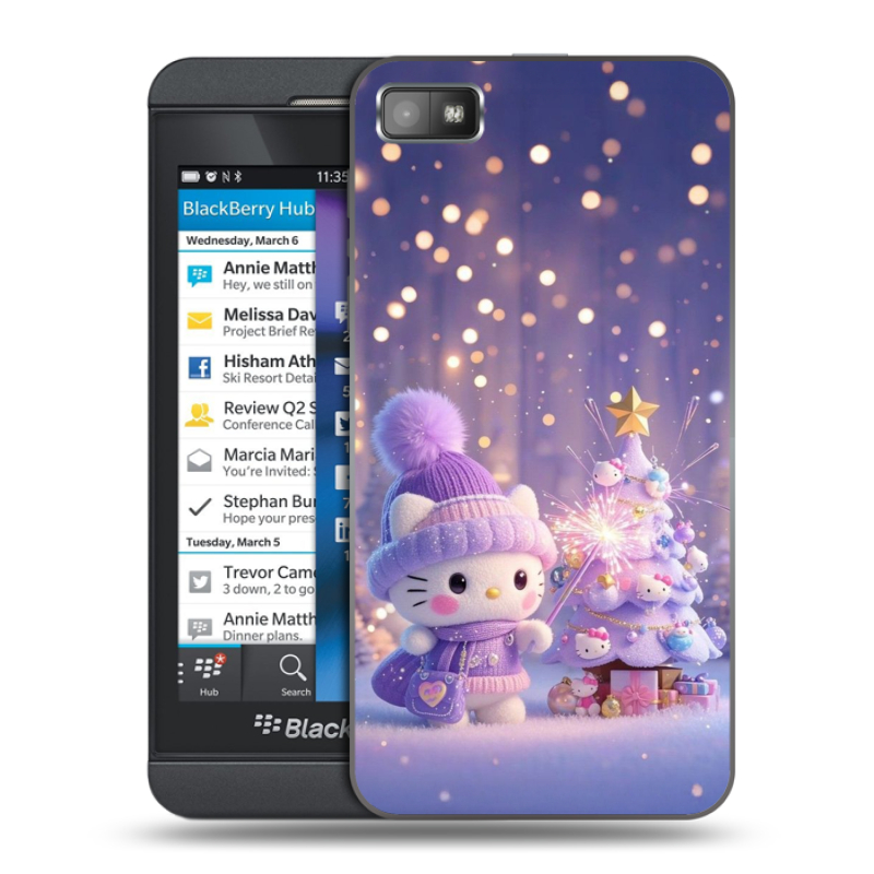 Пластиковый чехол на BlackBerry Z10 с принтом Новый год Пластиковый чехол на BlackBerry Z10 с принтом Новый год