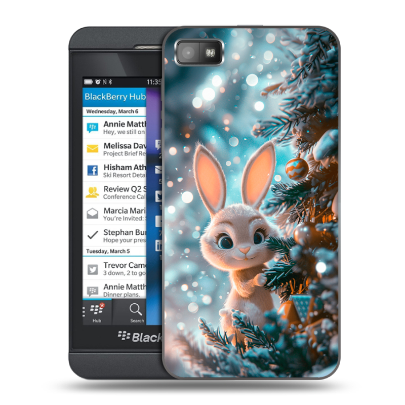 Пластиковый чехол на BlackBerry Z10 с принтом Новый год Пластиковый чехол на BlackBerry Z10 с принтом Новый год