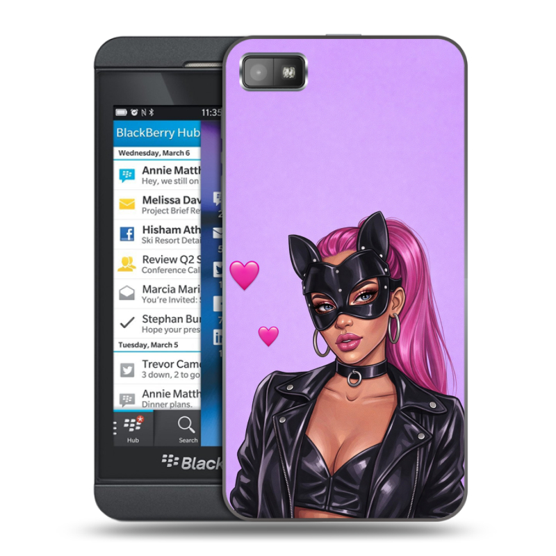 Пластиковый чехол на BlackBerry Z10 с принтом женский Пластиковый чехол на BlackBerry Z10 с принтом женский