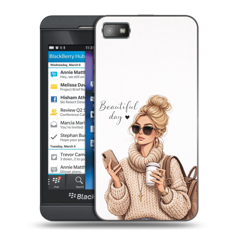 Пластиковый чехол на BlackBerry Z10 с принтом женский Пластиковый чехол на BlackBerry Z10 с принтом женский