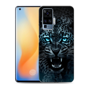Силиконовый чехол на Vivo X50 Pro с принтом Темный леопард Силиконовый чехол на Vivo X50 Pro с принтом Темный леопард