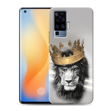 Силиконовый чехол на Vivo X50 Pro с принтом Лев с короной Силиконовый чехол на Vivo X50 Pro с принтом Лев с короной