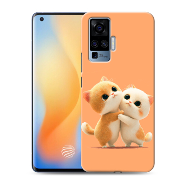 Силиконовый чехол на Vivo X50 Pro с принтом Милые котики Силиконовый чехол на Vivo X50 Pro с принтом Милые котики