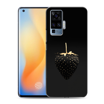 Силиконовый чехол на Vivo X50 Pro с принтом Черная клубника Силиконовый чехол на Vivo X50 Pro с принтом Черная клубника