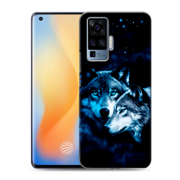 Силиконовый чехол на Vivo X50 Pro с принтом Волки Силиконовый чехол на Vivo X50 Pro с принтом Волки