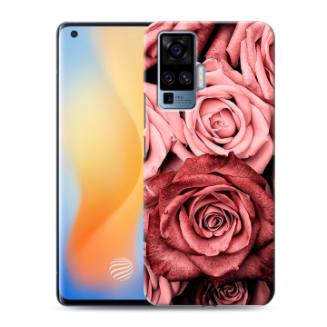 Силиконовый чехол на Vivo X50 Pro с принтом Цветы розы Силиконовый чехол на Vivo X50 Pro с принтом Цветы розы