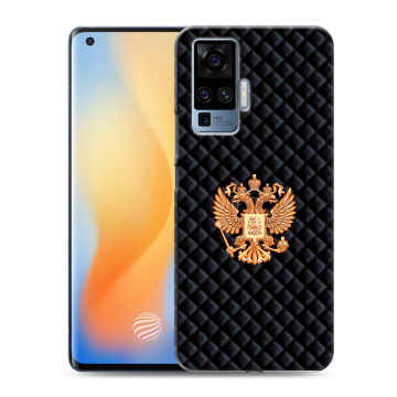 Силиконовый чехол на Vivo X50 Pro с принтом Герб России принт