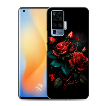 Силиконовый чехол на Vivo X50 Pro с принтом Розы красные