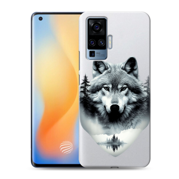 Силиконовый чехол на Vivo X50 Pro с принтом Волк в лесу