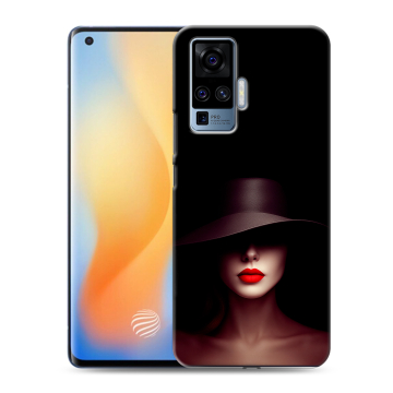 Силиконовый чехол на Vivo X50 Pro с принтом Девушка в шляпе