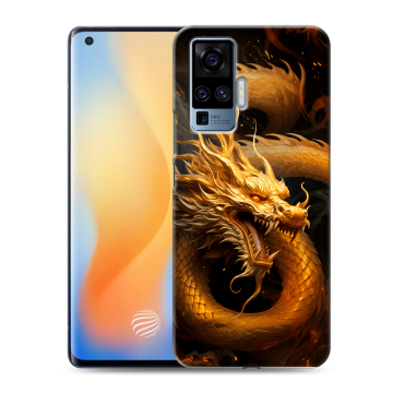 Силиконовый чехол на Vivo X50 Pro с принтом Золотой дракон Силиконовый чехол на Vivo X50 Pro с принтом Золотой дракон