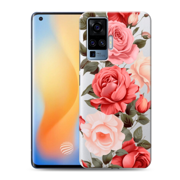Силиконовый чехол на Vivo X50 Pro с принтом Розы