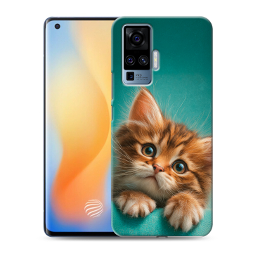 Силиконовый чехол на Vivo X50 Pro с принтом котенок