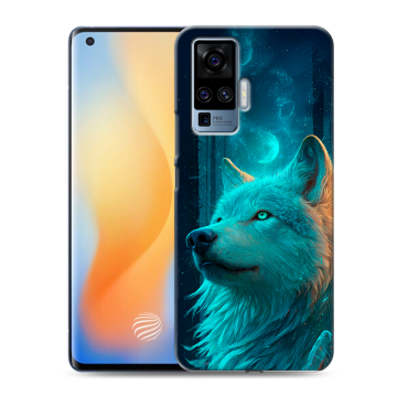Силиконовый чехол на Vivo X50 Pro с принтом бабочки саккура