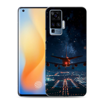 Силиконовый чехол на Vivo X50 Pro с принтом самолет