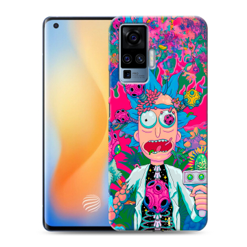 Силиконовый чехол на Vivo X50 Pro с принтом Рик и Морти Rick Morty