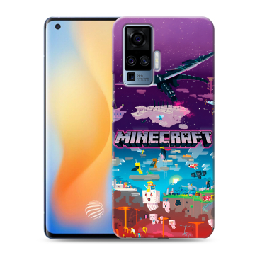 Силиконовый чехол на Vivo X50 Pro с принтом Майнкрафт Minecraft