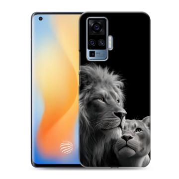 Силиконовый чехол на Vivo X50 Pro с принтом Лев кошки
